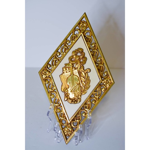 Vintage Wall Decoration, Dart Industries, Diamond Shaped Violin Art - Picture 1 of 7